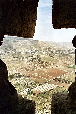 der Blick von  der Kreuzritterburg Karak